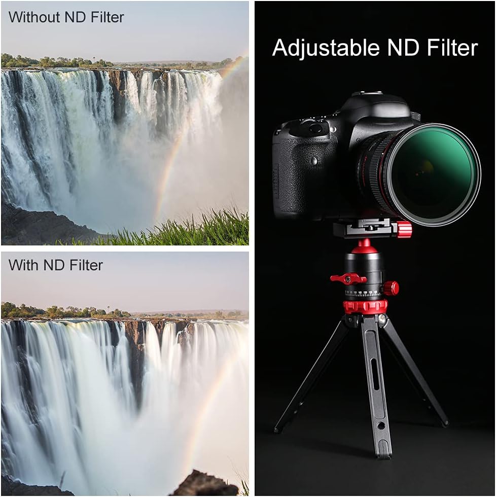 82mm Variable ND Filter ND8-ND128 (3-7 Stop) HD Hydrophobic VND Filter Y136