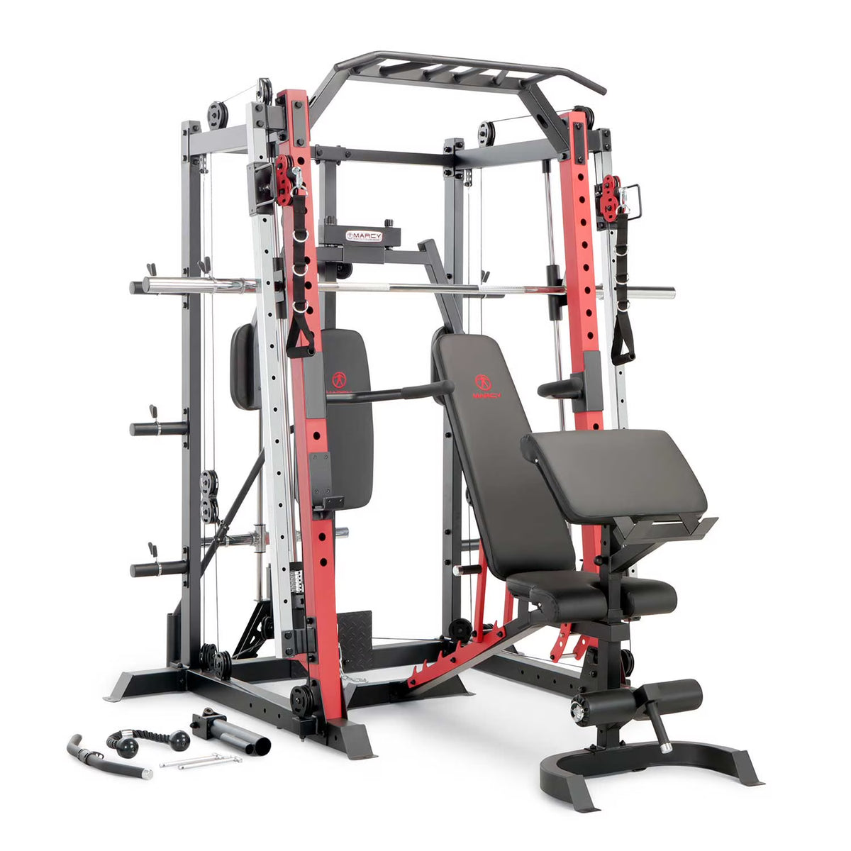 Smith Machine Cage System with Pull-Up Bar and Landmine Station M9891