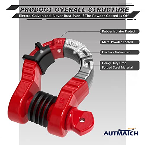 3/4" D Ring Shackles 2 Pack Frosted Black R132
