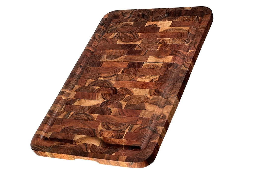 Organic End-Grain Hardwood Acacia Cutting Board with Juice Groove, 24 x 16 x 1 F2638