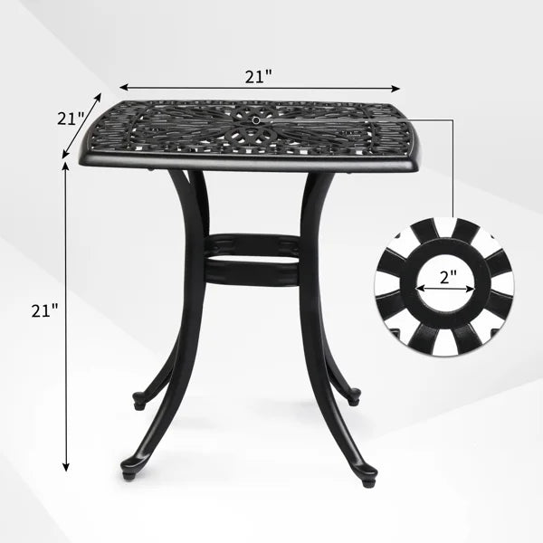 Cast Aluminum Square Outdoor Table Y778980