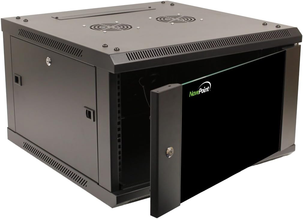 6U Wall Mount Network Server Cabinet Rack Enclosure Glass Door Lock N3776