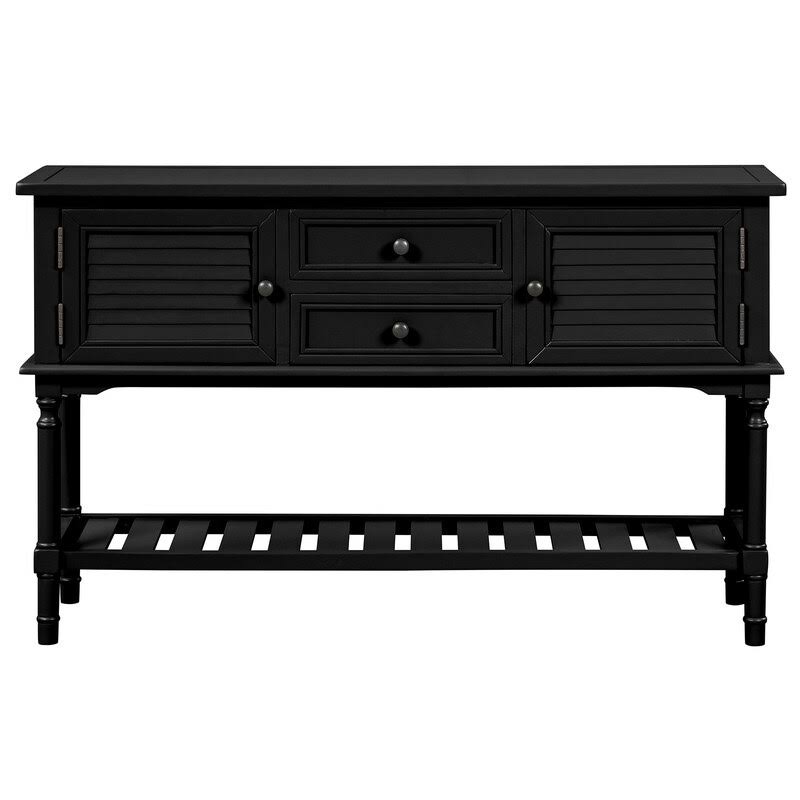 Modern Console Table with 2 Drawers, 2 Cabinets and 1 Shelf - Red C5071