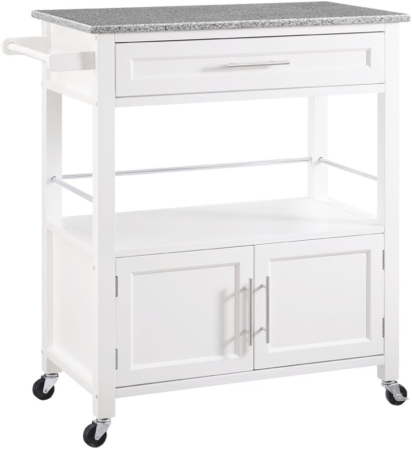 White Kitchen Cart D398