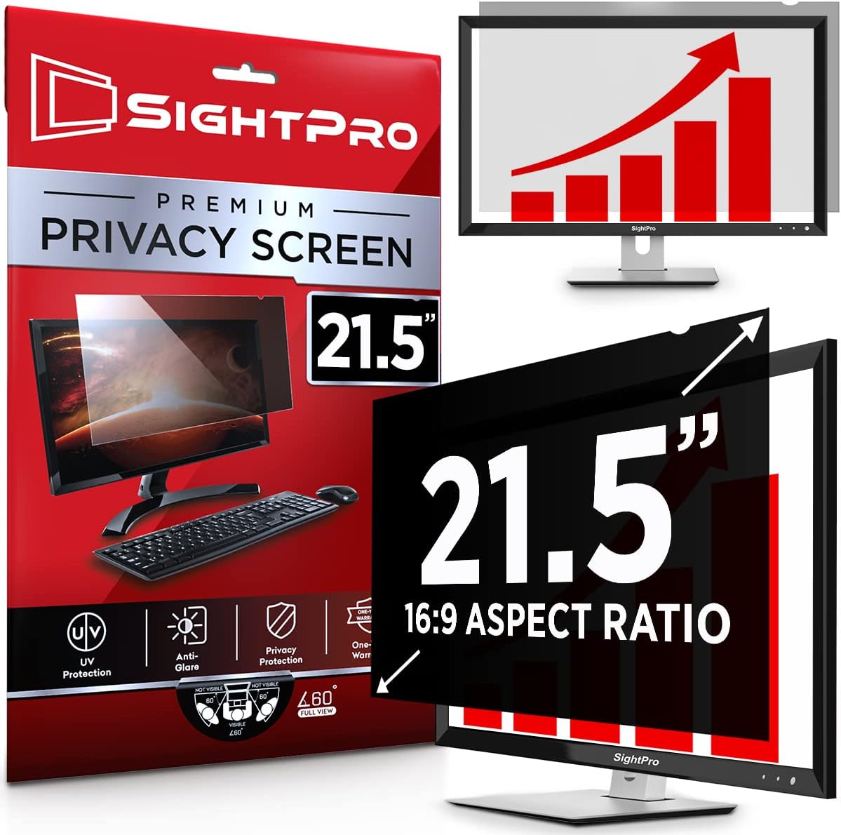 21.5 Inch 16:9 Widescreen Computer Privacy Screen Filter, Pack of 2 Y494327