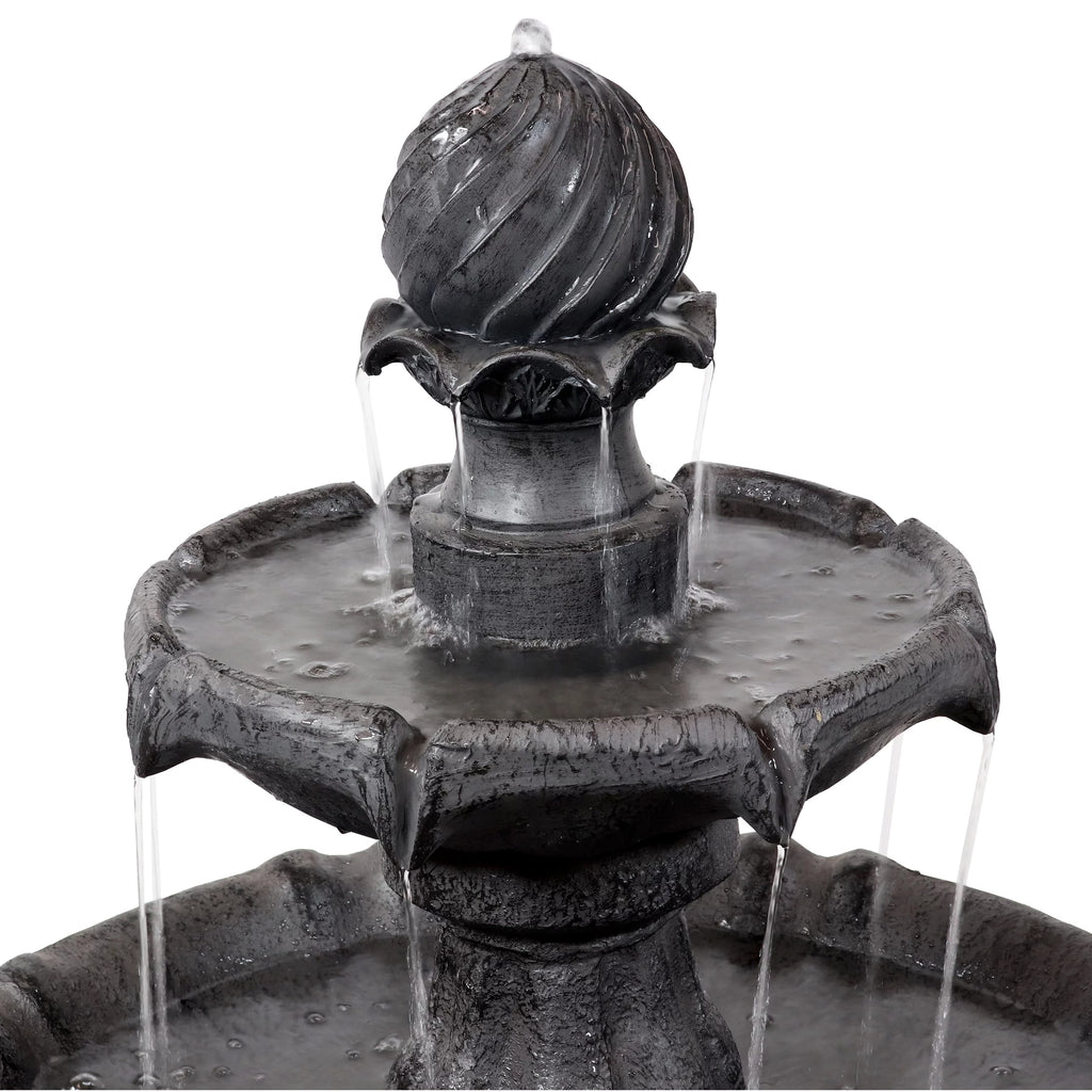 2-Tier Solar Outdoor Water Fountain with Battery Backup K531