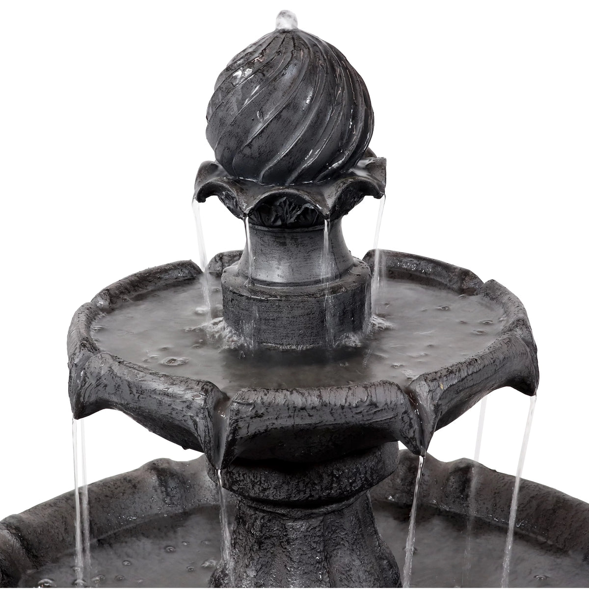 2-Tier Solar Outdoor Water Fountain with Battery Backup K531