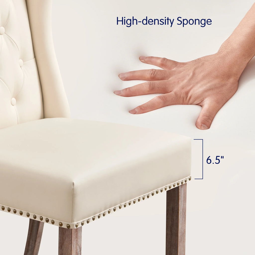 Waterproof PU Leather Dining Chairs Set of 4 Beige E975466