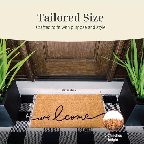 Coir Doormat with Non-Slip Backing 17" x 30" A376