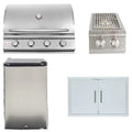 32 In. Natural Gas Grill, Side Burner, Refrigerator, Access Door X829