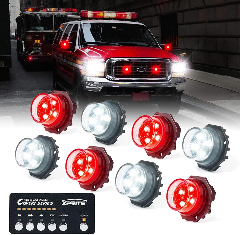 White Amber LED Strobe Lights Kit 8 PCS O973918