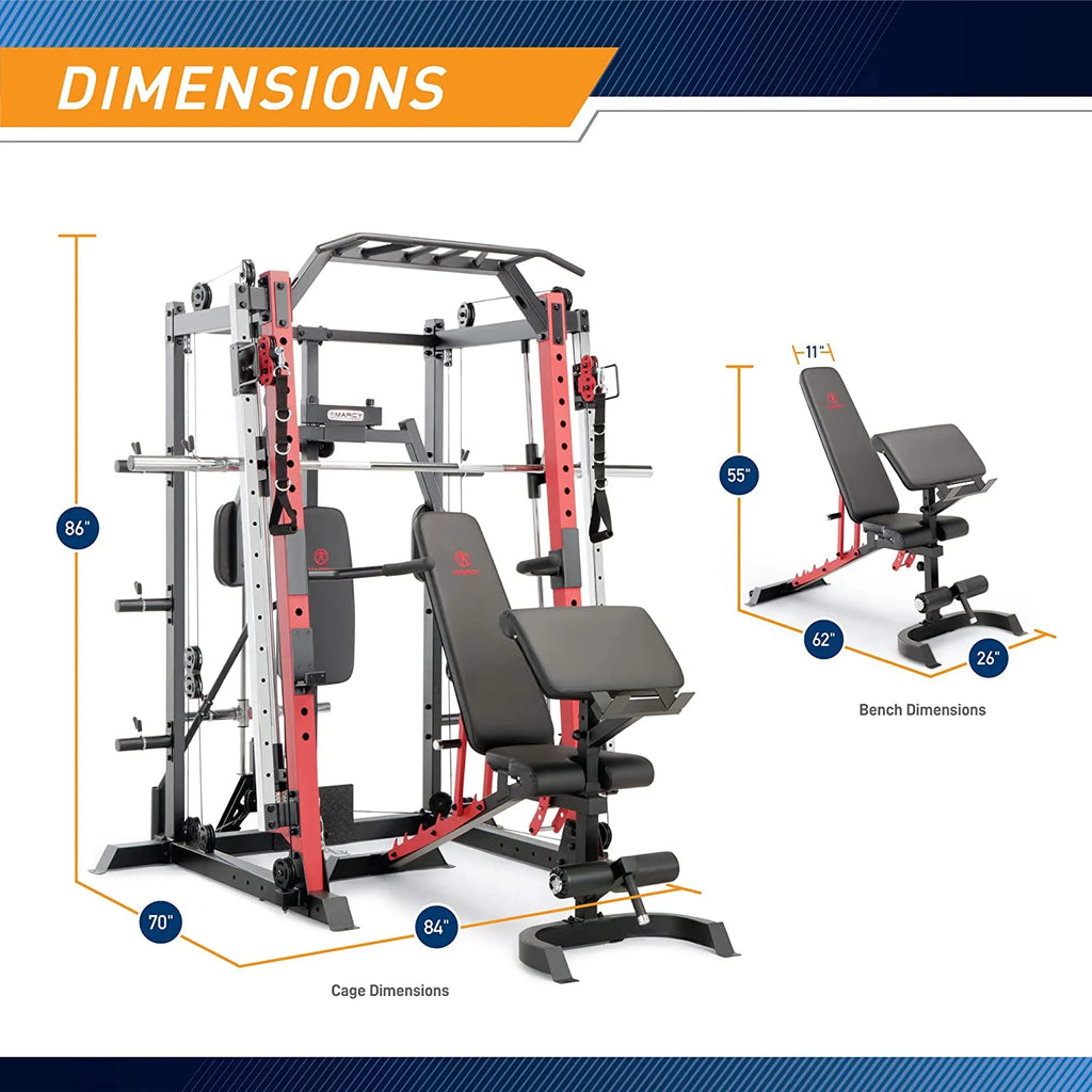 Smith Machine Cage System with Pull-Up Bar and Landmine Station M9891