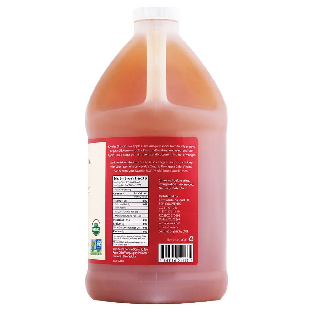 Organic Apple Cider Vinegar With Mother, Raw, Unfiltered, 128 Fluid Ounce X241