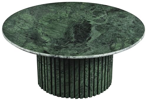 Art Deco Coffee Table with Marble, 36" W x 36" D x 16" H, Green I470993