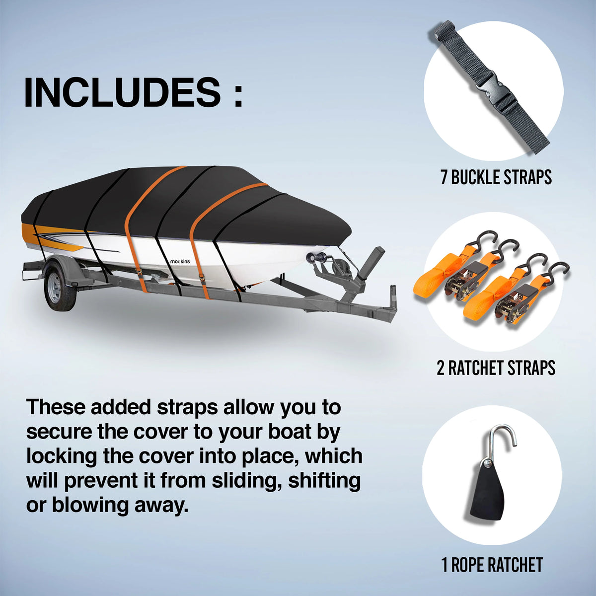 600D Polyester Oxford Trailerable Boat Cover H885923