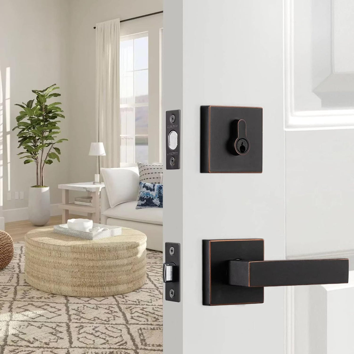 2 Pack Satin Nickel Non-Locking Passage Door Levers M80094