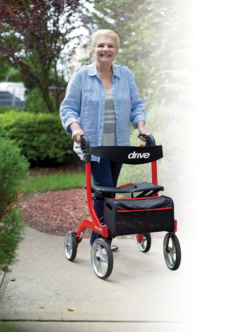Red Rolling Walker W300