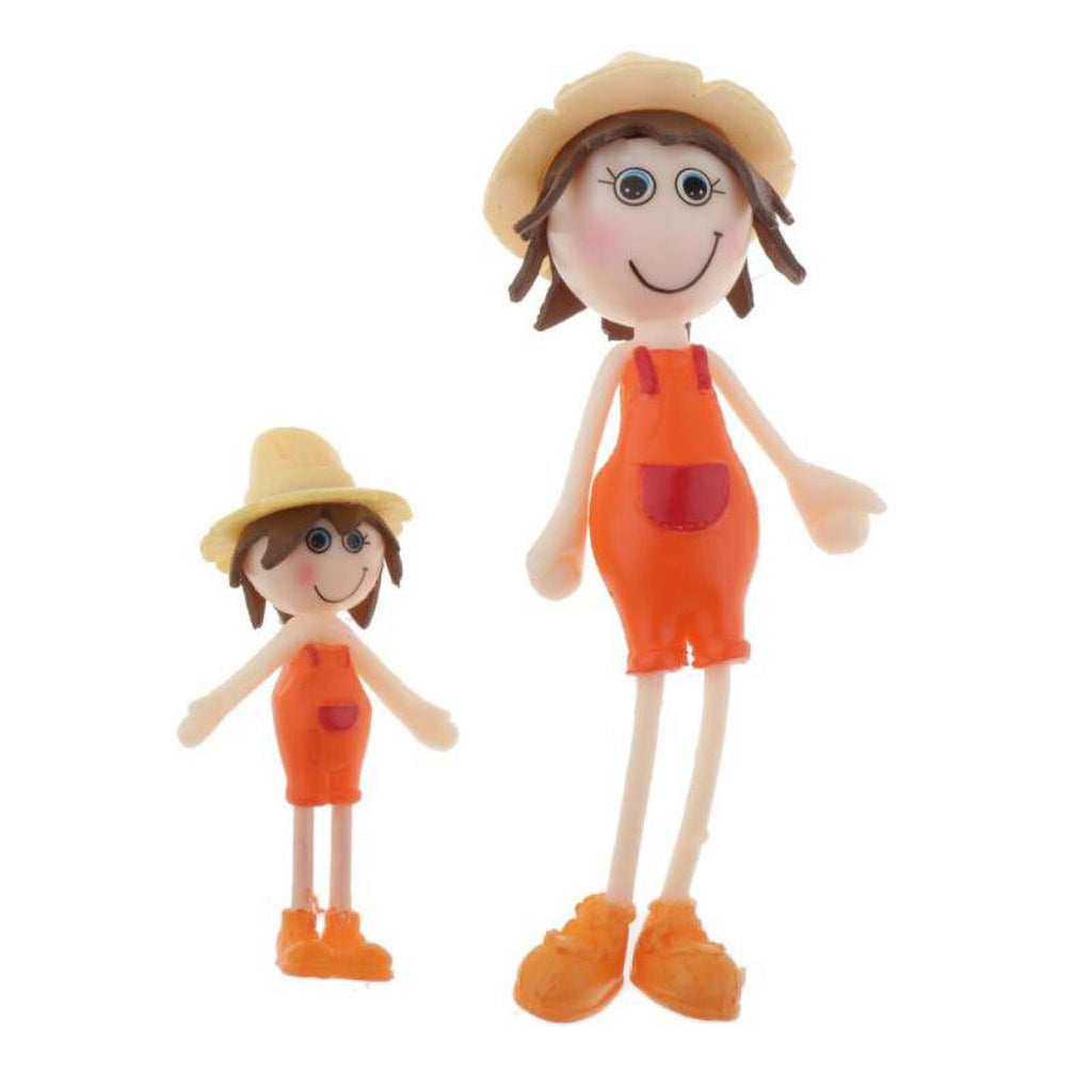 2Pcs Dollhouse Dolls Pretend Play Figures R2180