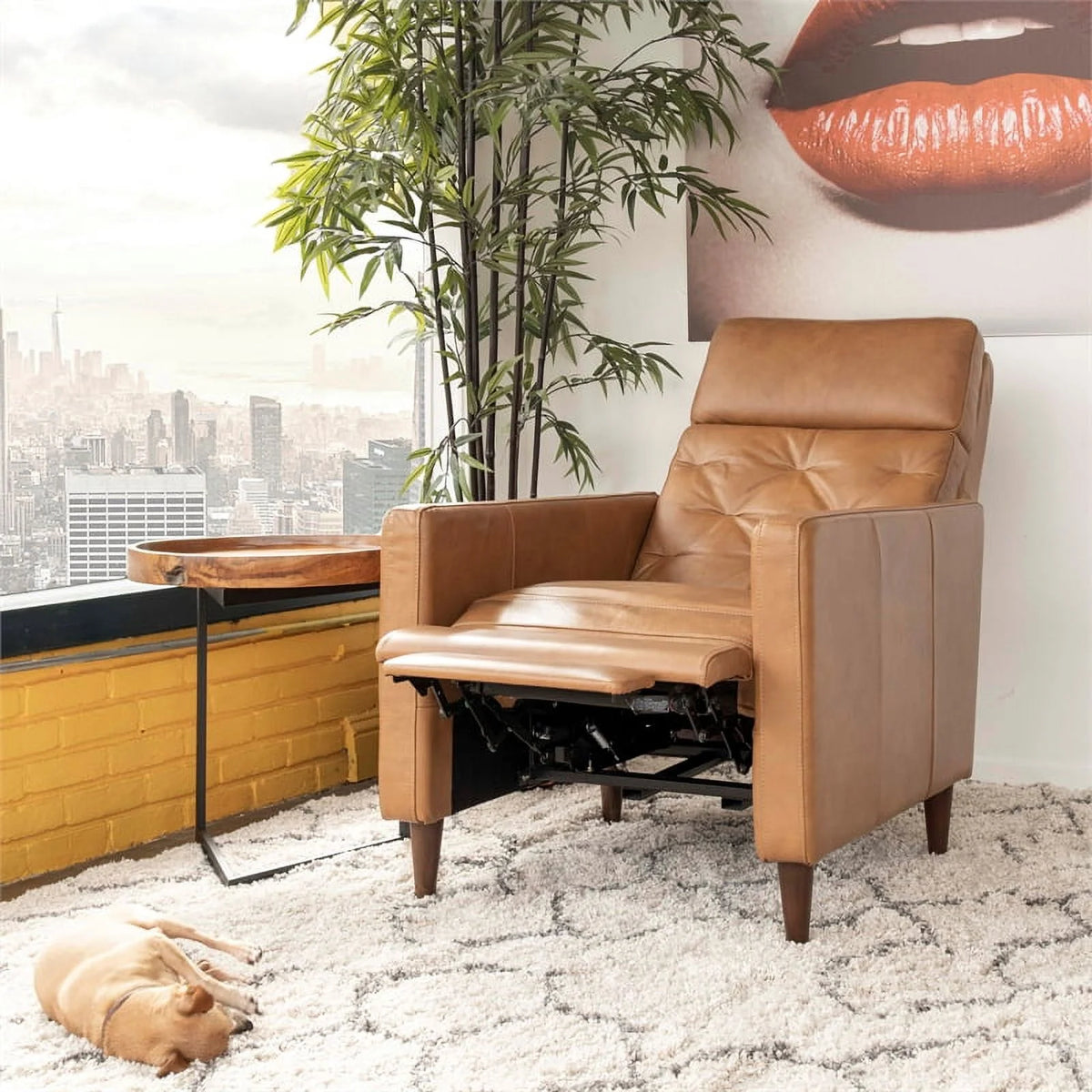 Tan Genuine Leather Recliner Chair A3370