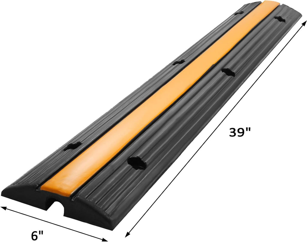 Rubber Cable Protector Speed Bump (4 Pack Single Channel) Pack of 2 S1002