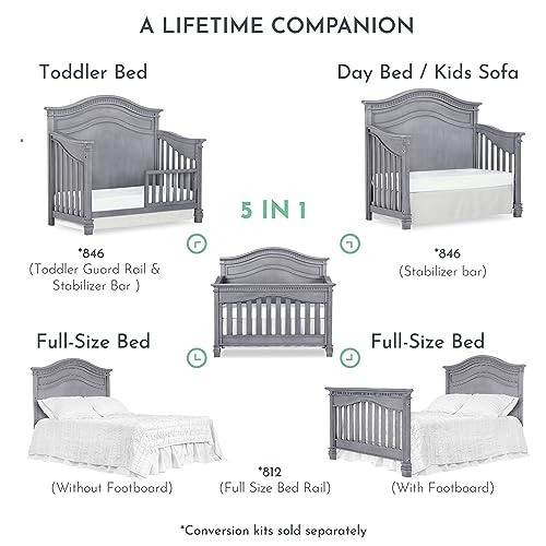 Antique Brown 5 in 1 Convertible Crib M5972