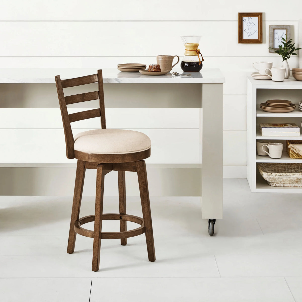 Wood Counter Height Swivel Stool Y531022