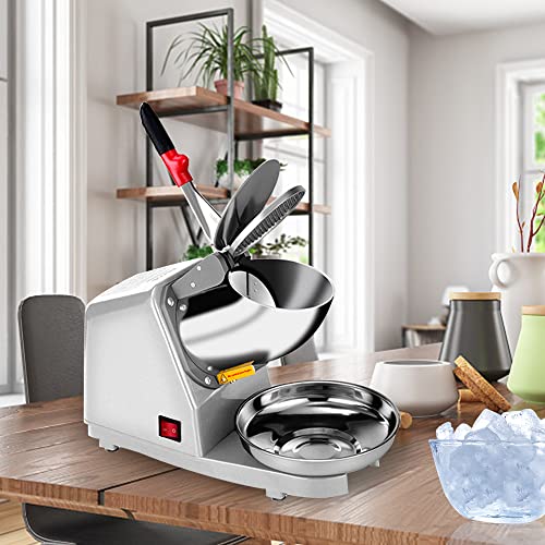 Sliver Electric Ice Crusher Shaver Snow Cone Maker Machine 187lbs/hr N238