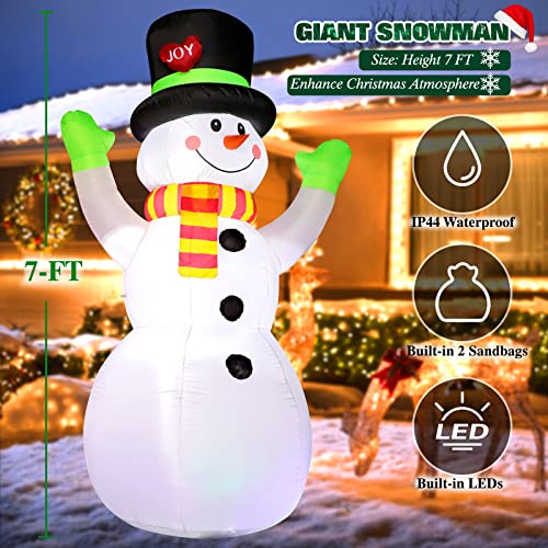 7FT Christmas Inflatable Snowman with LED Light P577