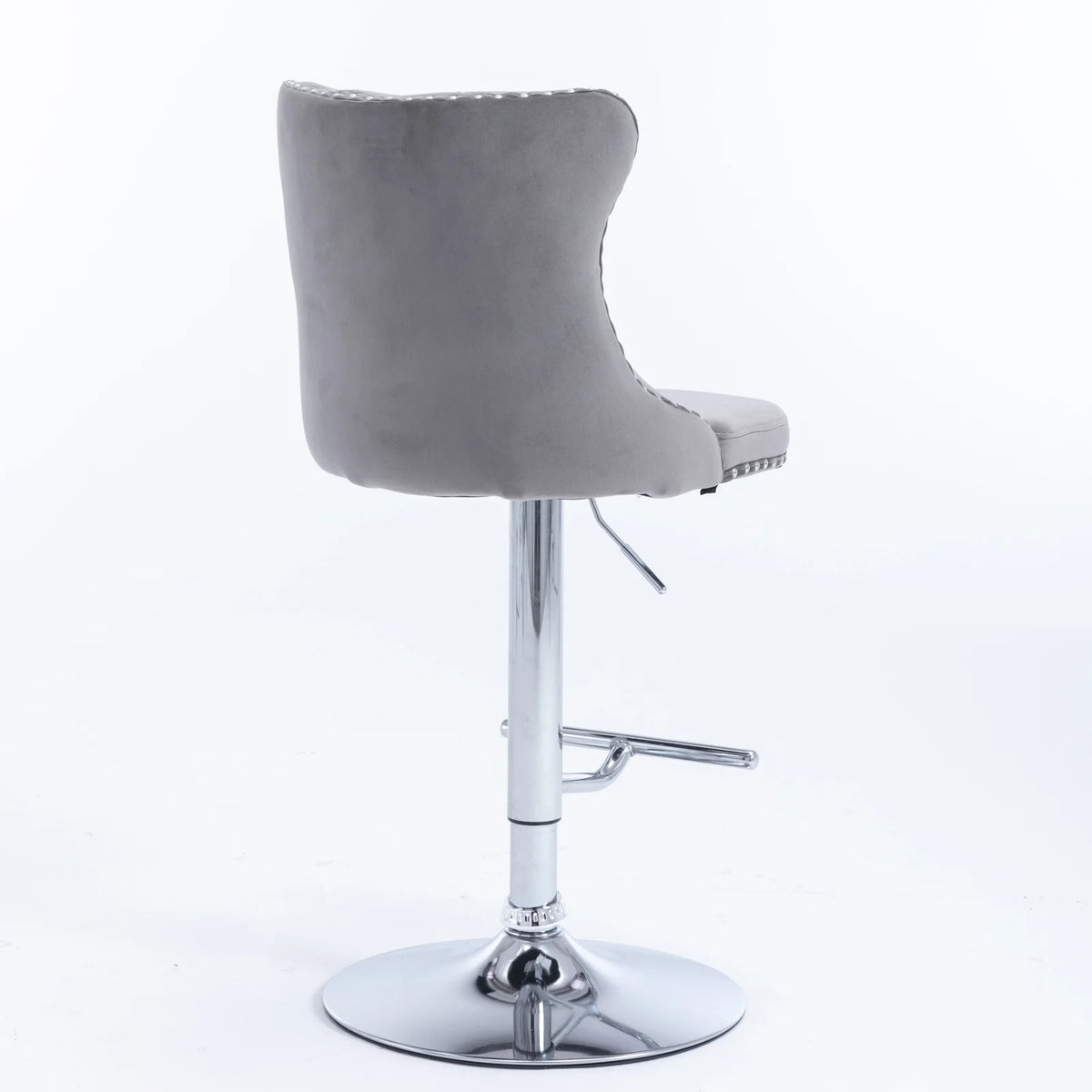 Gray Velvet Swivel Bar Stools Set of 2 with Backs G24514