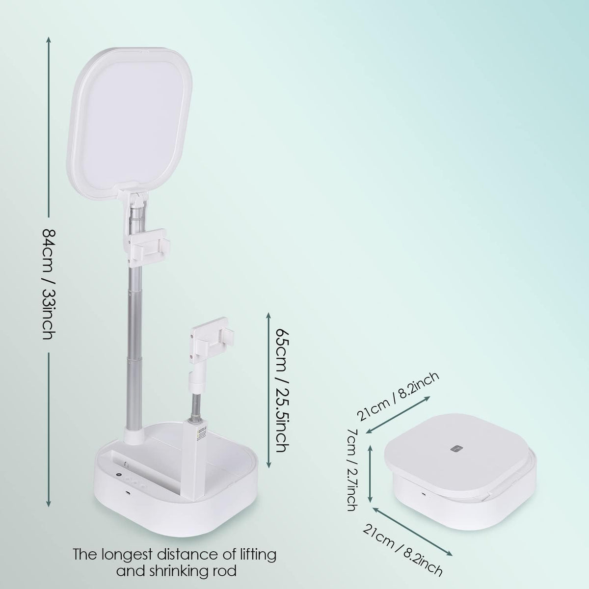 Rechargeable Wireless Foldable Phone Stand with LED Light, Pack of 2 Y89120