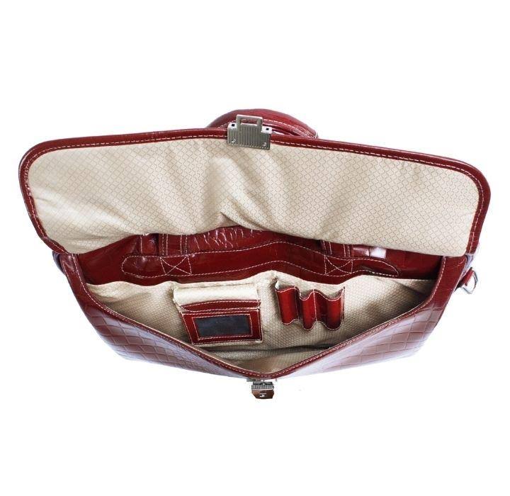 Black Leather Laptop Briefcase N4738