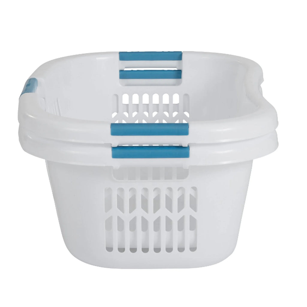 White 2.1 Bushel Plastic Laundry Basket Z193949