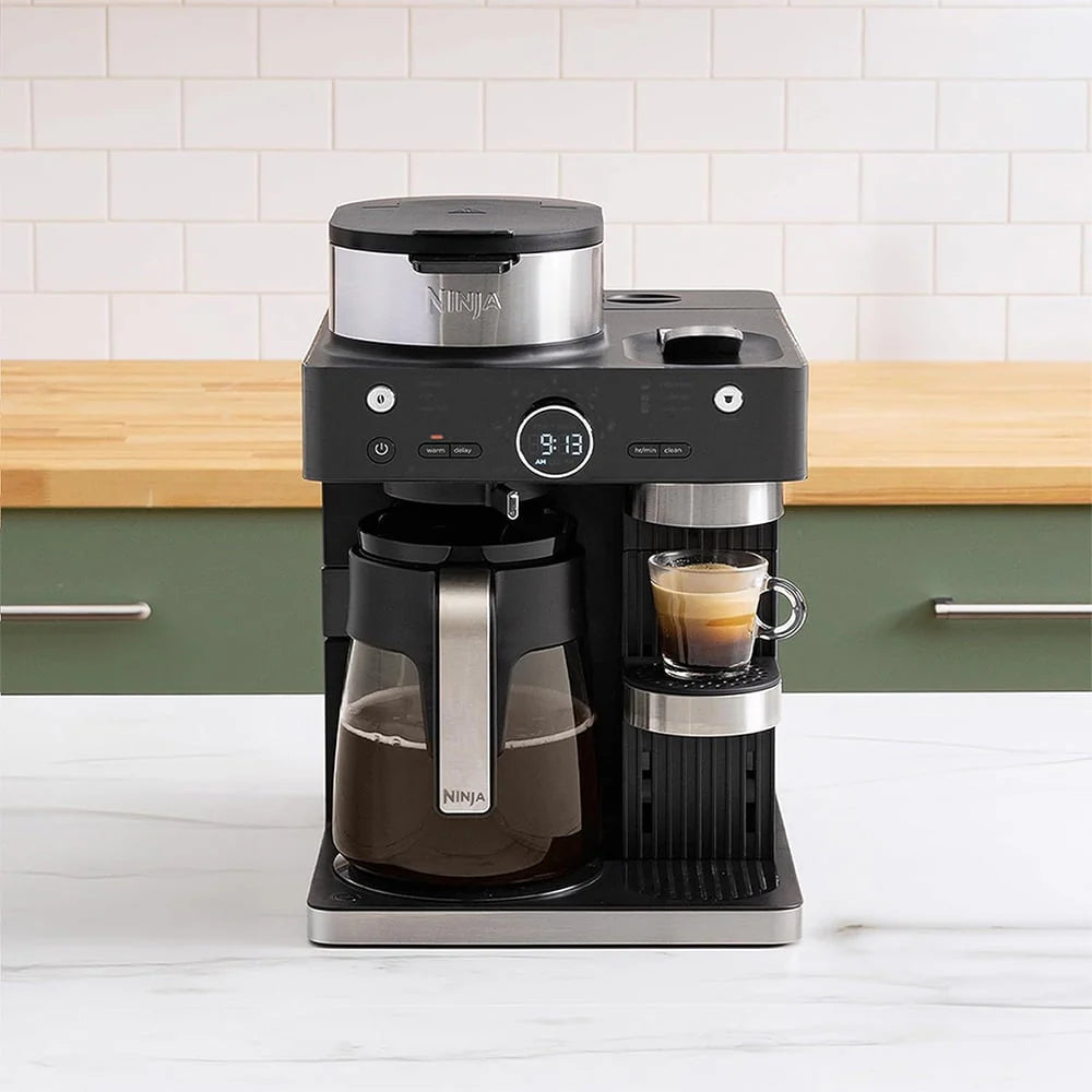 Black and Stainless Steel Espresso & Coffee System D159396