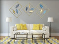 Set of 3 Metal Wall Art Decor (blue+gold) W5813