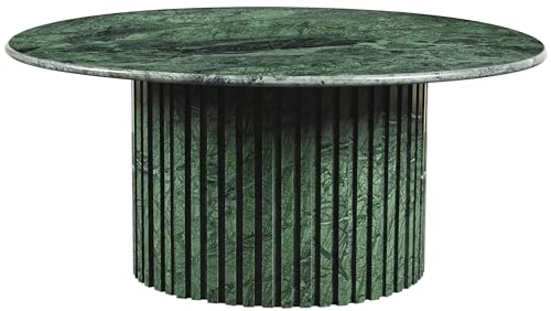 Art Deco Coffee Table with Marble, 36" W x 36" D x 16" H, Green I470993