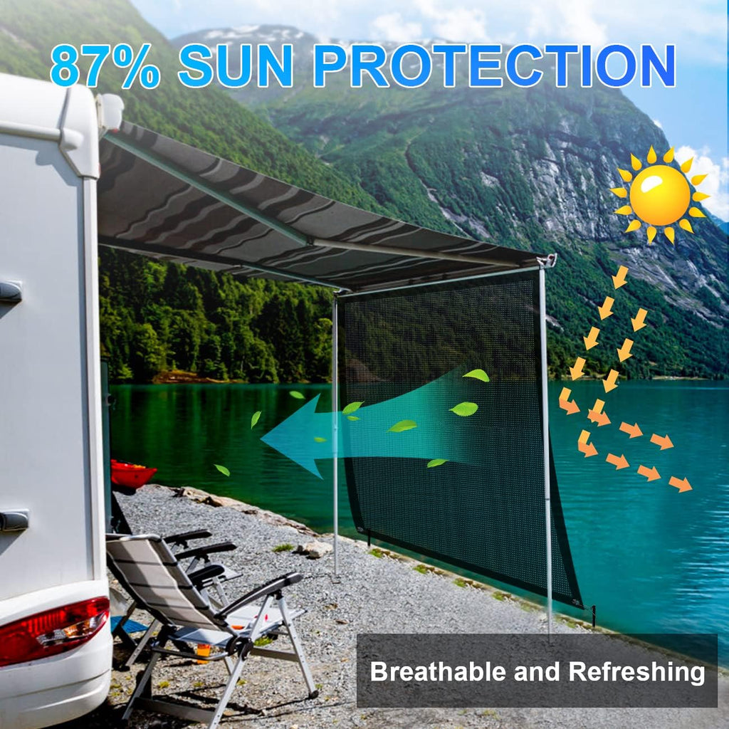RV Awning Sun Shade Screen Mesh 9'x7' J91090