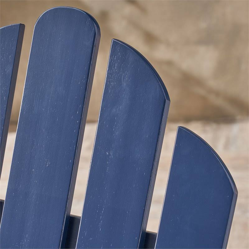 Blue Foldable Acacia Wood Adirondack Chair K523542