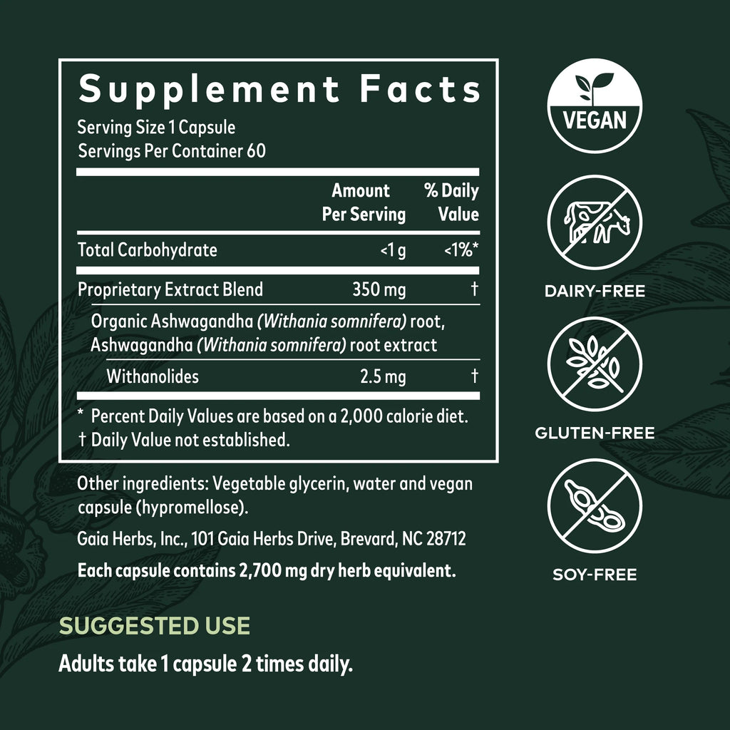Ashwagandha Root 60 Vegan Liquid Phyto-Caps J212