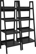 4 Shelf Ladder Bookcase, Black Y8829