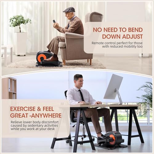 Under Desk Elliptical, Electric Seated Pedal Exerciser, 12 Adjustable Speeds O476226