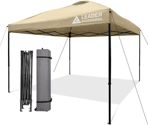 10'x10' Pop-Up Canopy Tent with Wheeled Carry Bag, Beige G396