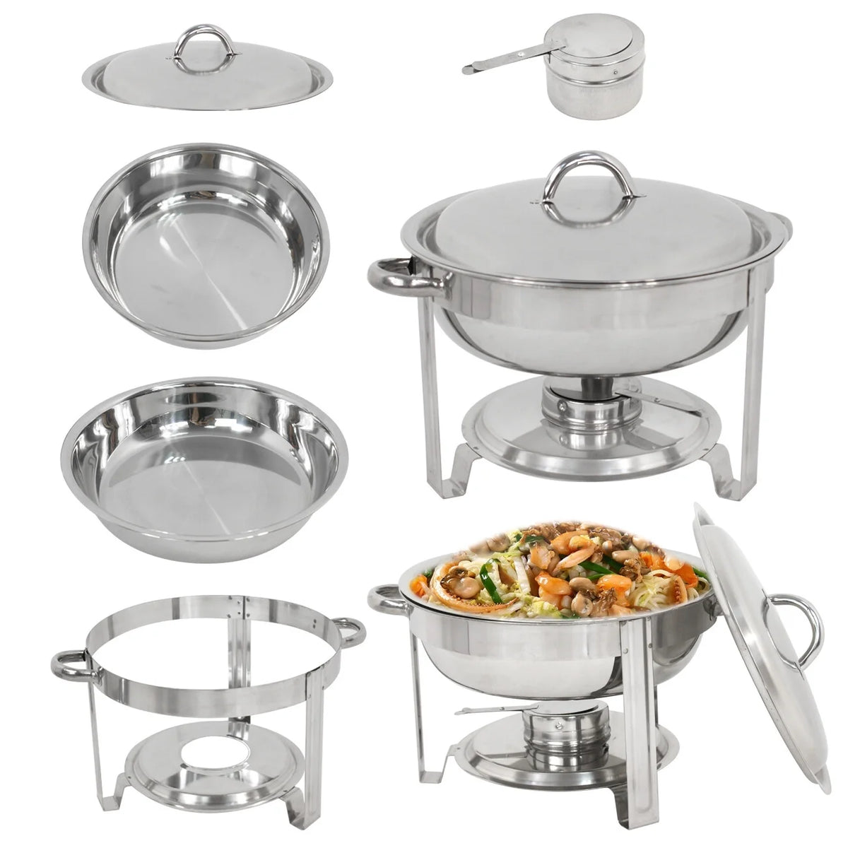 5 Pack Stainless Steel Chafing Dish Set B132