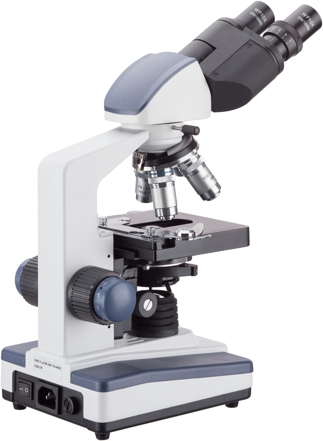 Binocular Compound Microscope, 40X-2500X Magnification, LED Illumination S641133