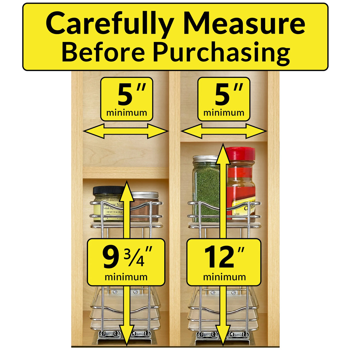Chrome Double Pull Out Spice Rack Organizer for Cabinet O893286