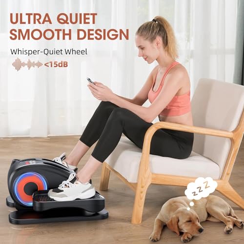 Under Desk Elliptical, Electric Seated Pedal Exerciser, 12 Adjustable Speeds O476226