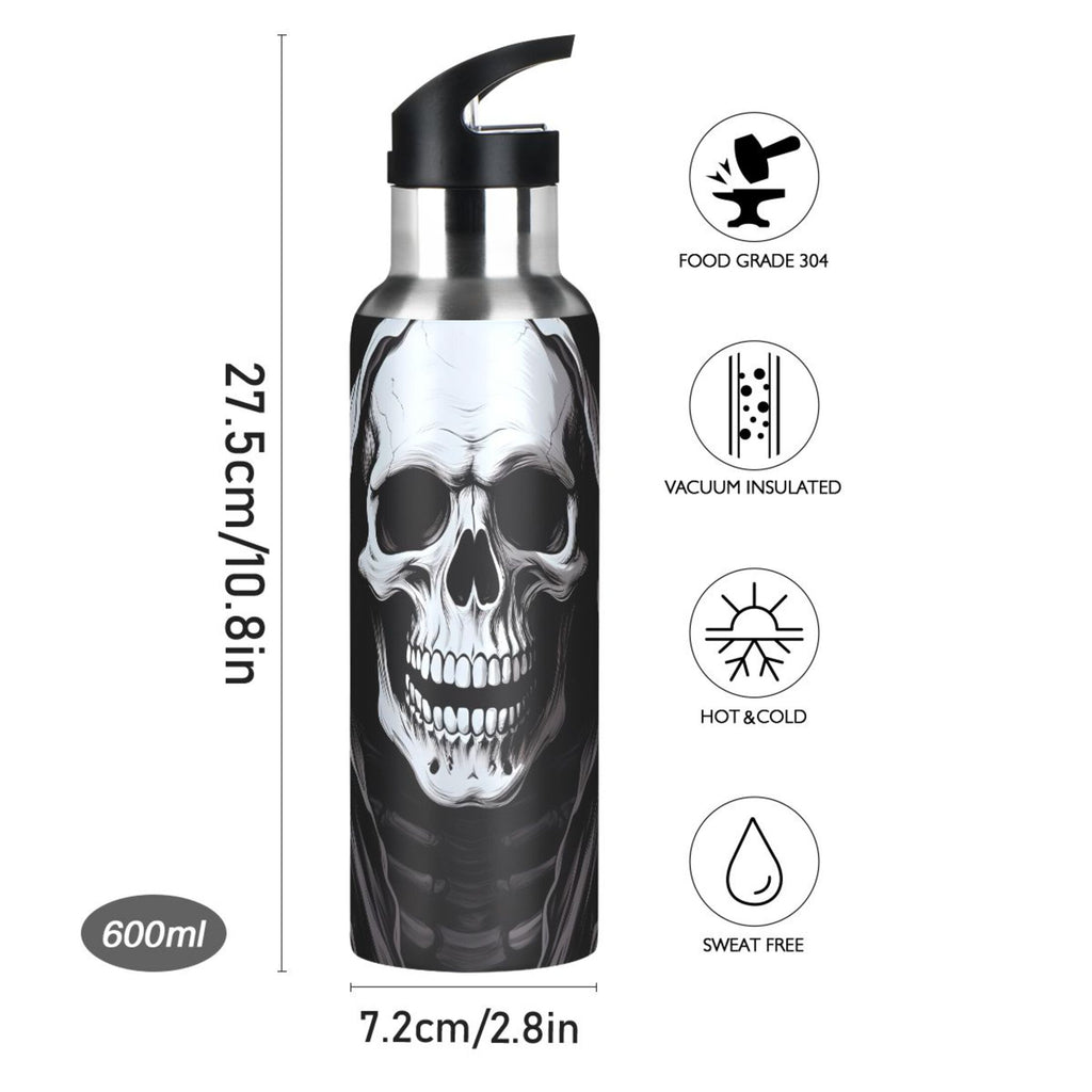 Stainless Steel Insulated Vacuum Flask Water Bottle with Straw Lid T3732