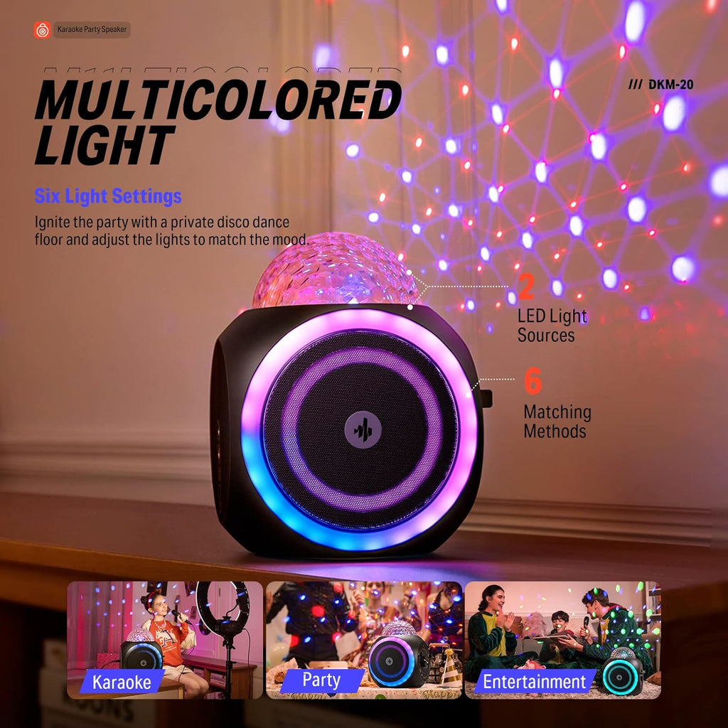 Portable Karaoke Machine Bluetooth PA Speaker System with Lights P22550