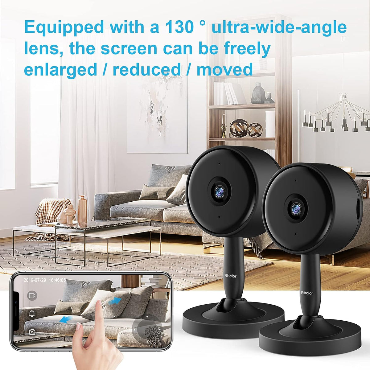 2 Pack 1080P 2.4GHz WiFi Wireless Indoor Security Camera with Night Vision J430