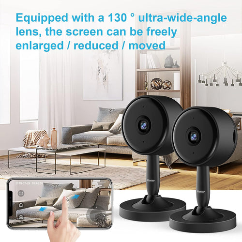 2 Pack 1080P 2.4GHz WiFi Wireless Indoor Security Camera with Night Vision J430