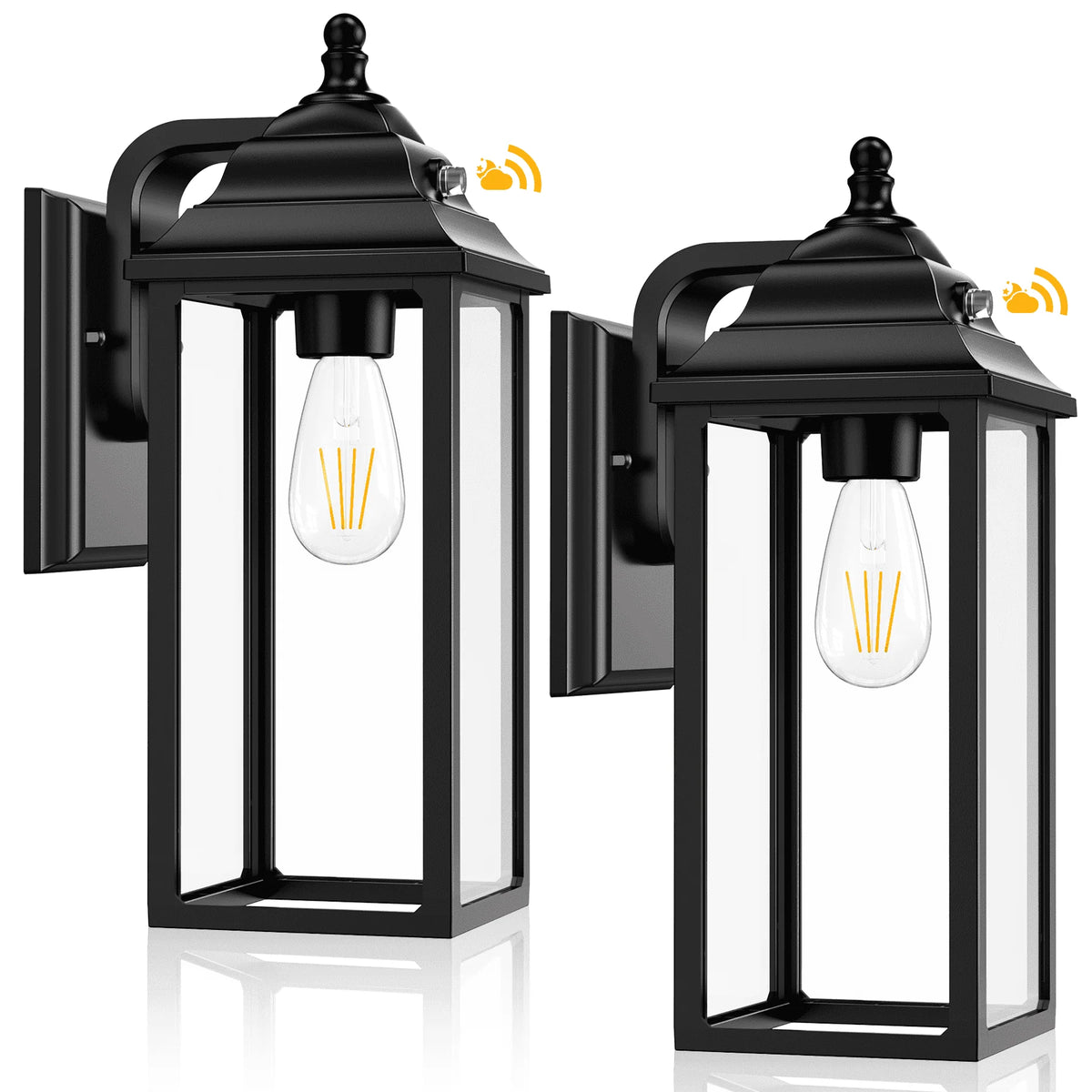 Black Outdoor Wall Sconce 2 Sets Y18549